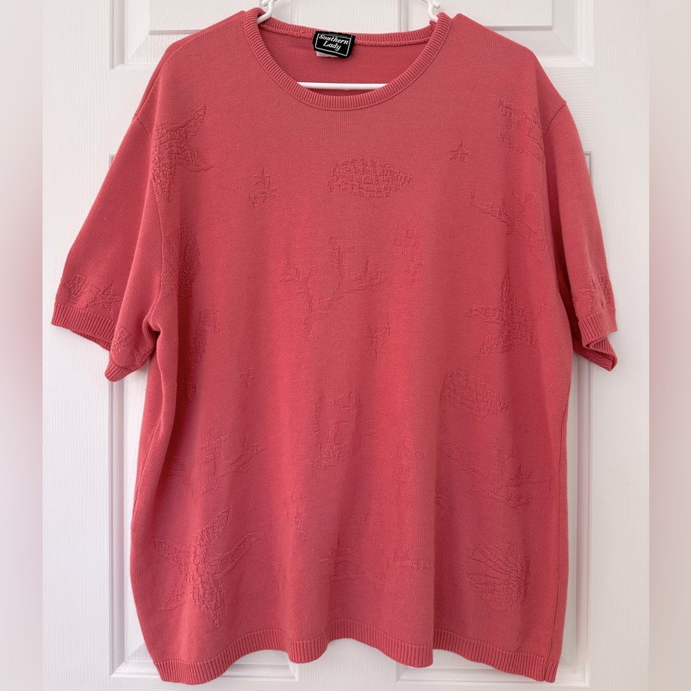 Vintage Short Sleeve Knit Sweater - Perfect for an oversized look!